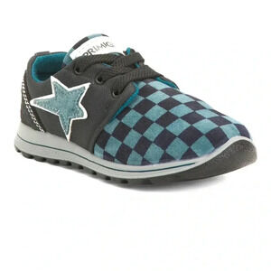 Primigi Boys Suede Tiguan Sneakers Toddler Size 8US 24EU Black And Blue New